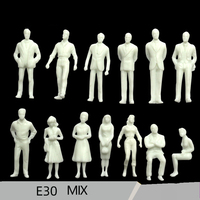 Figurines humaines miniatures en plastique blanc non peintes pour modèle architectural DIY