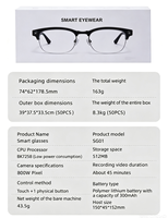 Gafas Inteligentes con IA, Cámara de 8MP, Traducción en Tiempo Real, Asistente de Voz, Bluetooth 5.4, Música, Llamadas, Grabadora de Video, Reconocimiento de Objetos