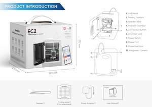 New Arrival EC2 Smart 3D Printer With Camera Desktop Small 3D Printing FDM Modeling for Kids