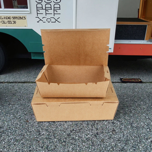 <span class=keywords><strong>Caja</strong></span> de almuerzo desechable con bisagras de 1300ml/1800ml de capacidad, de cartón kraft para aperitivos, panadería, comida, arroz, comida para llevar, laminación mate - Product Image 3