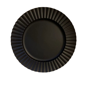 Sottopiatto per la cena del caricatore nero di plastica di alta qualità all'ingrosso per il matrimonio dell'hotel - Product Image 1