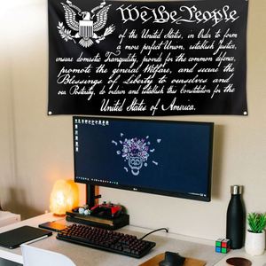 Drapeau de style fanion We the People 3x5 pieds, couleurs vives, œillets en laiton, polyester 100D, décoration extérieure - Product Image 1