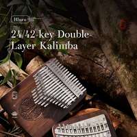 Premium Sequential 42 Key Walnut Hluru Life Tree Kalimba Thumb Piano for Meditation & Daily Entertainment