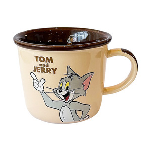 Tom And Jerry <b>Ceramic</b> <b>Mug</b> 300Ml Cartoon Design For Kids And Adults Breakfast Cup With Handle And Spoon - Product Image 1