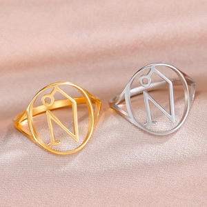 Myshape Uriel Archange Symbole Anneau Ésotérique Glyphe Magique Religieux Talisman Alliance Acier Inoxydable Bijoux Minimalisme - Product Image 2