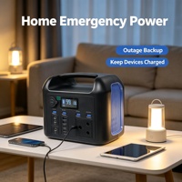 Station d'alimentation portable LiFePO4 600W, générateur solaire à onde sinusoïdale pure, prise AC, charge rapide PD 100W, batterie de secours pour le camping