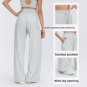 Pantaloni Sportivi Estivi Sottili e Traspiranti da Donna, con Coulisse, Taglio Dritto, Copri-Fianchi, Effetto Snellente, Casual, Stile Boot Cut Vintage - Product Image 2