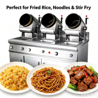 Máquina de Arroz Frito Automática Eléctrica/a Gas de Acero Inoxidable Personalizada de Fábrica 110V 220V, Robot de Cocina Automático para Saltear, Wok