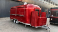 Remorque de restauration mobile en acier inoxydable avec comptoir, armoire et plan de travail, aménagement personnalisé pour la vente en extérieur de hot-dogs, bonbons et frites