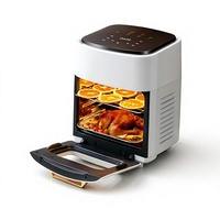 Friteuse à air électrique 15L 220V/110V avec protection contre la surchauffe, écran tactile, sans huile, chauffage à 360°, options de prises EU/UK/US, 1400W, friteuse/cuiseur