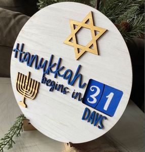 Happy Party Table Decor Sign Self-Contained <b>Numbers</b> <b>Wooden</b> 25Cm Hanukkah Countdown Calendar Islamic Eid - Product Image 3