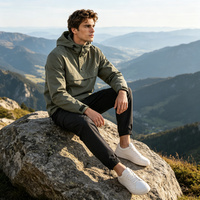 Veste coupe-vent légère à capuche pour homme, résistante à l'eau, veste décontractée pour l'extérieur, vêtements personnalisés OEM ODM
