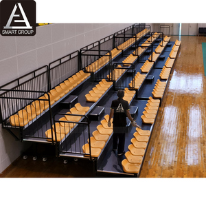 Tribune rétractable à 4 rangées, gradins télescopiques pour les spectateurs, gradins de gymnase, utilisés pour la salle de badminton, le terrain de <span class=keywords><strong>basket</strong></span>-ball intérieur - Product Image 1
