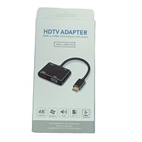 Adaptor Kompatibel HDTV Ke VGA Pemisah VGA dengan Konverter Audio 3.5Mm Mendukung Tampilan Ganda untuk Proyektor PC HDTV Multi-port VGA