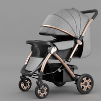 Poussette Bébé Haute Qualité Multi-fonctions Pliable, Adaptée pour Assis et Allongé, pour Bébés et Enfants de 0 à 3 Ans, Portable