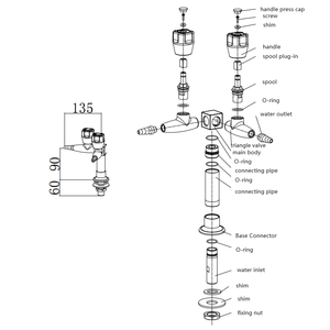 Vanne à gaz en laiton massif haute performance à noyau à clipser, au design moderne, pour les hôpitaux et les laboratoires d'analyse médico-légale - Product Image 3