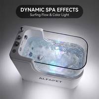 Baignoire Spa pour Animaux ALFAPET R-04 avec Massage à Bulles, Ozone, LED, en Acrylique, pour Toilettage des Races Géantes