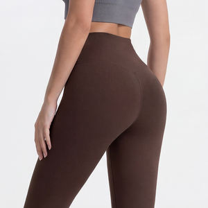 Celana <span class=keywords><strong>Yoga</strong></span> Wanita Naked Feel Pinggang Tinggi Pengangkat Bokong Cepat Kering Elastis Tinggi Slim Fit Celana Latihan Profesional - Product Image 1