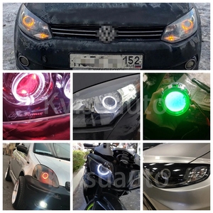 Anneau lumineux LED CQL <span class=keywords><strong>Angel</strong></span> Eye pour lentille de projecteur Bi-LED de 3 pouces, modification de phare de voiture - Product Image 6