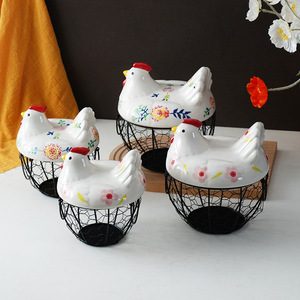 Cesta de Almacenamiento Metálica Ecológica Moderna con Forma de Gallina para Organización del Hogar - Product Image 3