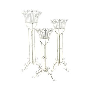 Verzierte Pflanzenst änder aus weißem Eisen - Product Image 1