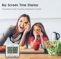 Pewaktu dapur Digital dengan Alarm keras, tampilan waktu 12/24 jam, fungsi hitung atas/hitung mundur dan Stopwatch untuk memasak