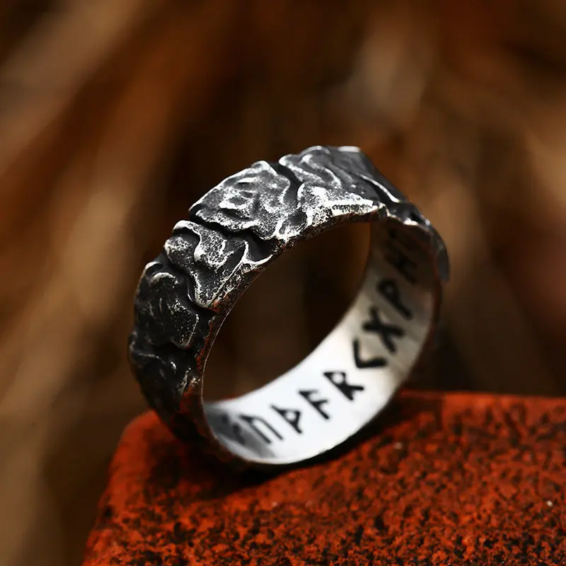 Yiwu daicy bán Hot Bắc Âu Viking cho nam giới Retro thư vòng thép không gỉ kết cấu đá thời trang Bán Buôn Đồ trang sức vòng