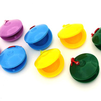 Wholesale Plastic Castanets for Kids Orff Percussion Instrument Round Clapper Baby Early Education Musical Toy