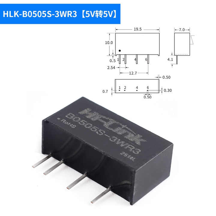 B0505S-1W Isolated DC-DC Converter Module - Single Output 5V To 5V 1Watt 7 thumbnail image