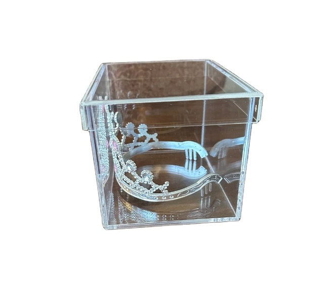 Quinceanera Crown or Tiara Display Box - Beautiful Sturdy Acrylic Box with Lid