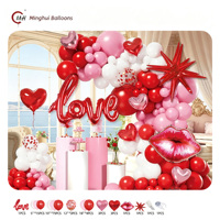 Kit de guirlande de ballons Saint-Valentin, ballons en latex rouge, rose et blanc, ballons en aluminium LOVE, I Love You, cœur, lèvres, pour mariage et anniversaire