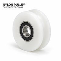 Roue à poulie en nylon blanc sur mesure avec roulement à gorge en U, rouleau en plastique pour porte coulissante et convoyeur industriel