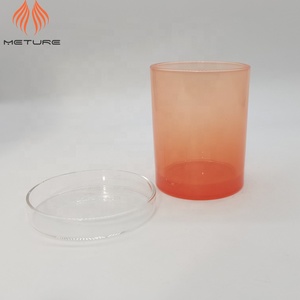 Bocaux à bougies <span class=keywords><strong>en</strong></span> <span class=keywords><strong>verre</strong></span> translucide ombré rose pâle METURE 15 oz avec base épaisse, contenants de cire parfumée de luxe pour la décoration intérieure - Product Image 4