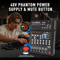 Console de mixage numérique professionnelle 8 canaux MX8208 avec lecteur MP3 BT/USB, alimentation fantôme 48V, égaliseur 6 bandes