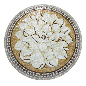 Mosaico Redondo de Vidrio con Diseño Floral Hecho a Mano, Patrones de Mosaico para Paredes de Sala de Estar, Hoteles, Baños y Cocinas - Product Image 1