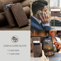 Étui portefeuille magnétique de luxe en cuir PU avec logo personnalisé pour iPhone 17 Pro Max, design gaufré, certifié RoHS