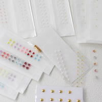 Kit de graines auriculaires en or 24K pour acupuncture, avec perles magnétiques et cristaux de guérison