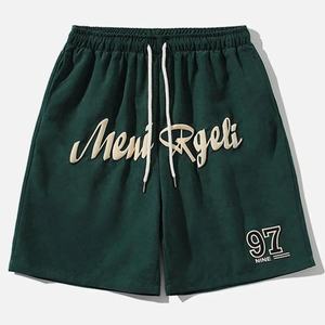 Ensemble de shorts vintage pour garçon avec logo 3D en relief pour l'été, shorts de sport en coton personnalisés, pantalon de survêtement en molleton OEM, shorts cargo pour homme - Product Image 4