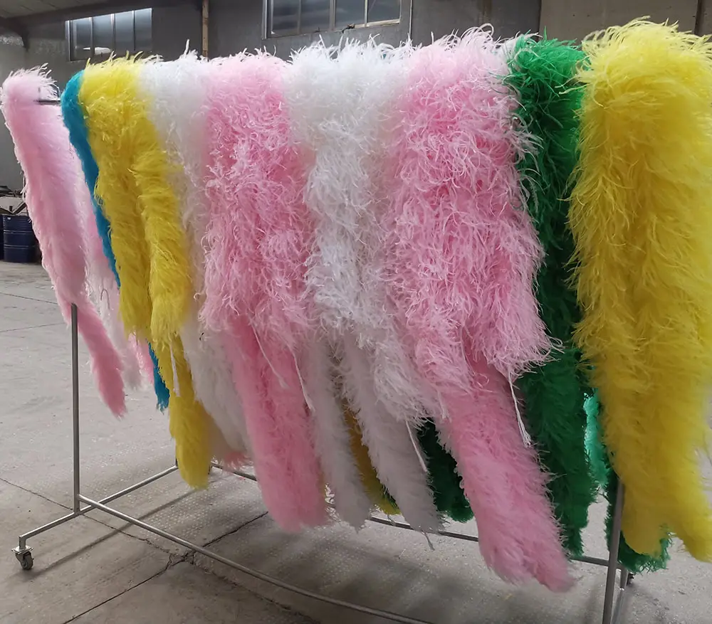 Dyed 1ply feather boa manufacturers white pink 6ply 10ply 20ply bulk ostrich feather boa for DIY Craft Costume Dancing Party