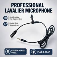 Microphone Lavalier Col de Cygne 3m pour Carte Son Ordinateur, Diffusion en Direct, Guide Touristique, Amplificateur, Enregistrement Enseignant