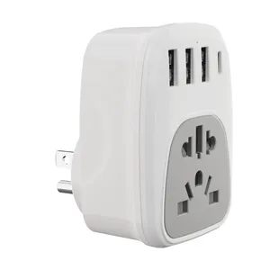 Wontravel Euro to us plug adapter 3 pin socket USB C universal outlet world to us travel adapter