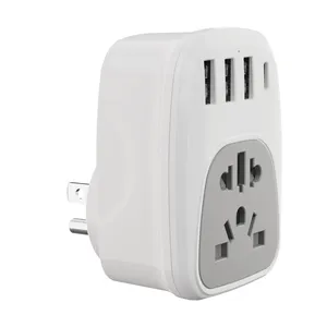 Wontravel Euro Aan Ons Stekker Adapter 3 Pins Socket Usb C Universele Uitlaat Wereld Voor Ons Reisadapter