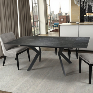 Ensemble de <span class=keywords><strong>table</strong></span> à manger moderne carrée rectangulaire <span class=keywords><strong>extensible</strong></span> en marbre <span class=keywords><strong>Table</strong></span> de salle à manger en pierre frittée au design <span class=keywords><strong>scandinave</strong></span> - Product Image 4