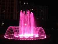 Fuente Musical Comercial de Acero Inoxidable 304 con Luces LED Multicolores, Control PLC/DMX512, Resistente al Agua