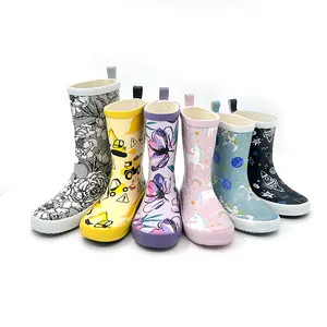 カスタムプリントgumboots幼児ファッションwellies子供防水ゴム長靴子供用卸売