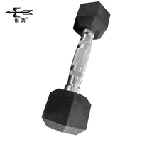 Equipamento de ginástica esportivo, venda quente, pesos gratuitos 5lb, borracha revestida hex, dumbbell, fitness, conjunto, preço baixo