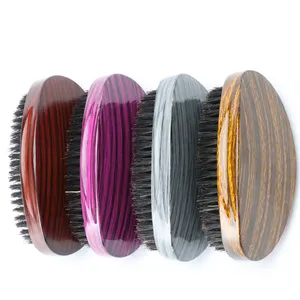 Оптовая продажа, индивидуальная Высококачественная дизайнерская Фирменная щетина с логотипом, 360 Мужская машущая щетка с изгибом волос