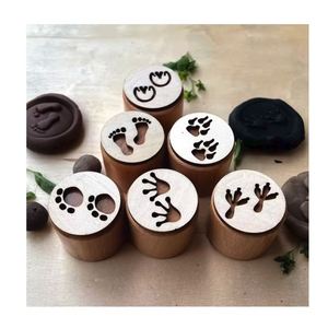 Sellos de arcilla portátiles de cerámica de madera con diseño de pata de animal para manualidades DIY - Product Image 1