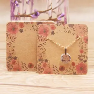 时尚花卉耳环展示卡纸小项链夹戒指珠宝卡片带标志