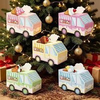 5 boîtes à friandises en forme de camion de crème glacée pour fêtes d'été, idéales pour les cadeaux et les bonbons de la fête à thème 'Candyland'